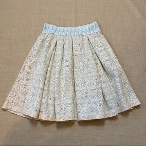 Birdcage Ivory Cotton Lace Overlay Skirt